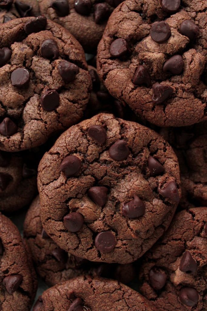 Double Chocolate Chip Cookies Sweets by Elise